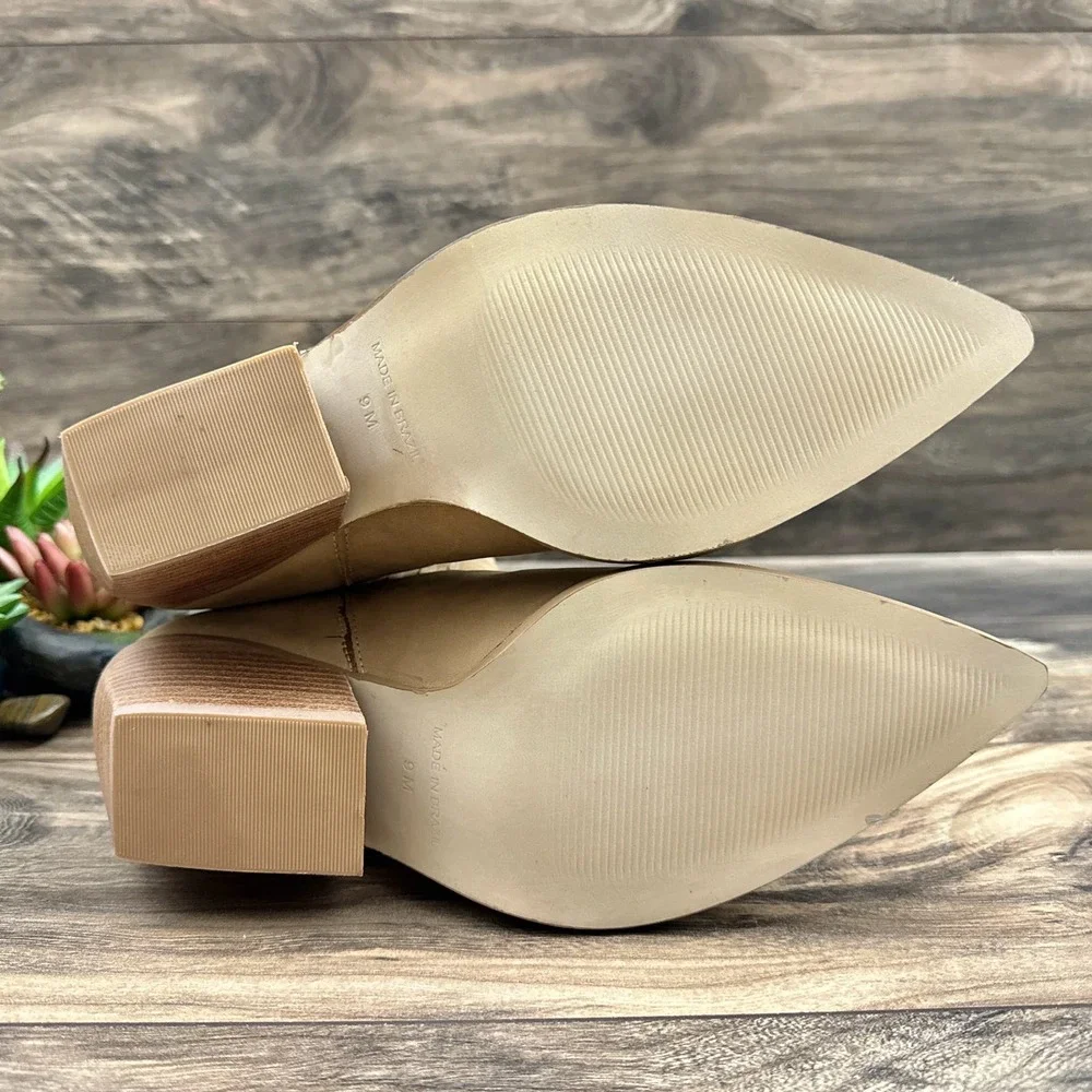 NIB Steve Madden 9M Terezza Tan Nubuck Pull On Pointed Toe Western Ankle Bootie - Picture 9 of 12